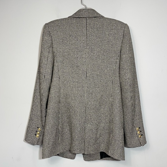 Zara Houndstooth Textured Gold Button Tweed Double Breasted Blazer 2761/255 XS - Picture 7 of 16